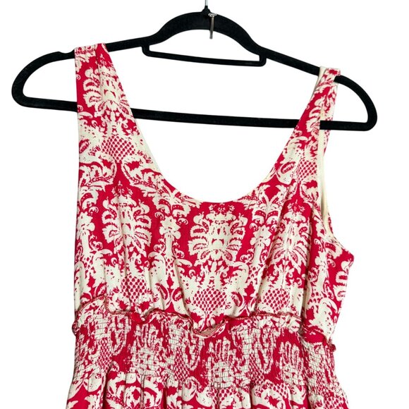 Anthropologie Sunday in Brooklyn Lace Maxi Dress Women's Medium Red Crochet - Picture 8 of 9